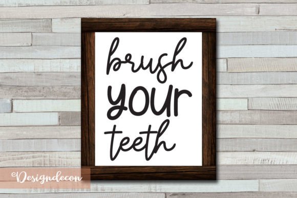 Brush Your Teeth Quote Lettering Graphics for Crafts and Blog Design
