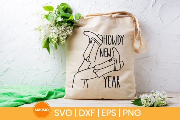 Howdy New Year, Cow Girl Svg Quote for Crafts and Graphics