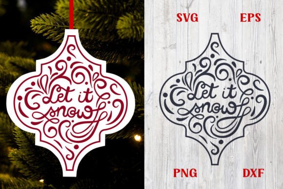 Let It Snow Christmas Arabesque SVG for Crafts and Graphics
