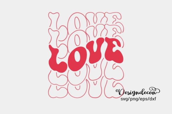 Love Repeat Text Retro Groovy Svg for Crafts and Graphics