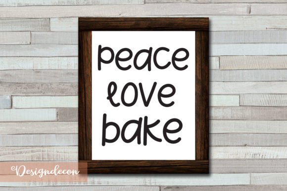 Peace Love Bake Quote Lettering Svg for Crafts and Graphics