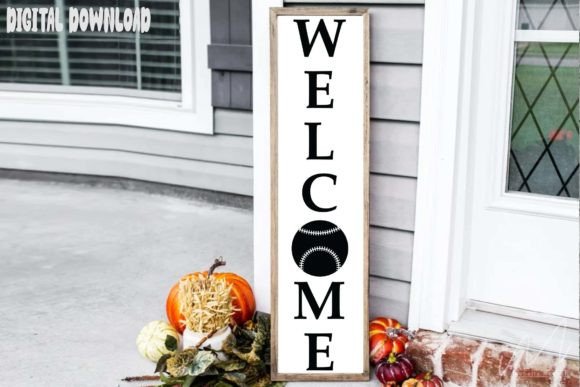 Welcome Baseball Porch Sing Svg for Crafts and Graphics